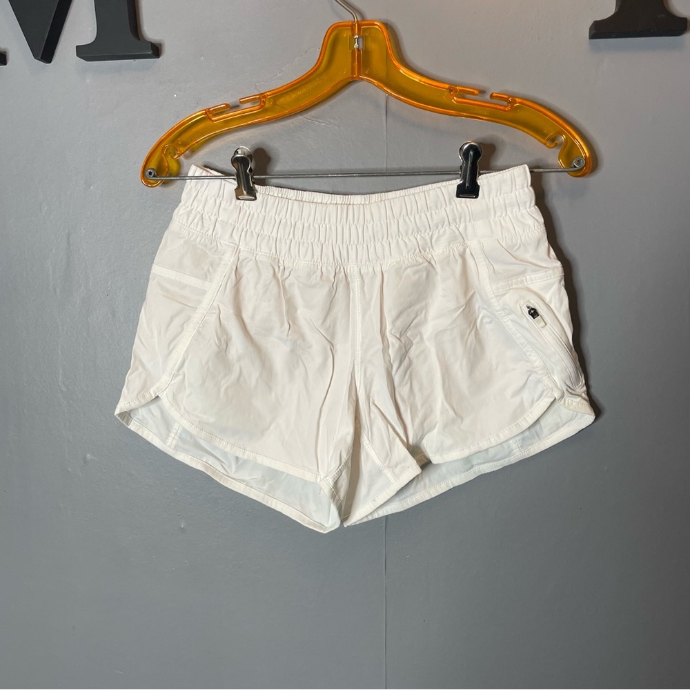 Lululemon white track that shorts size 6